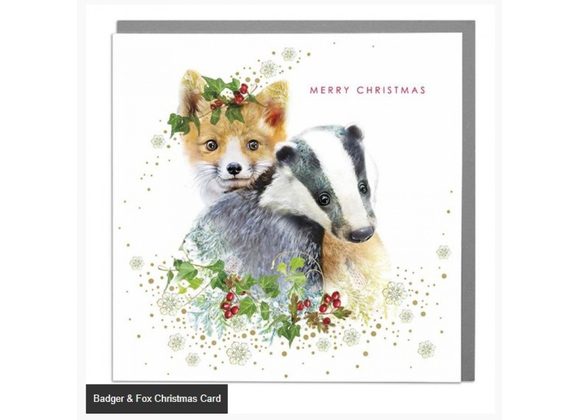 Badger & Fox Christmas Card by Lola Design