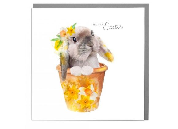 Bunny in a Pot - Easter Card by Lola Design