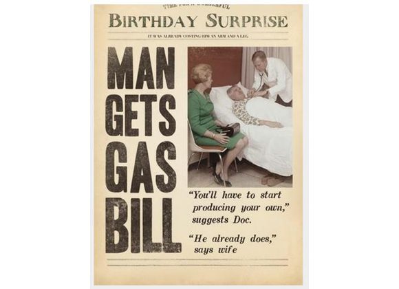 Man gets Gas Bill - Fleet Street card by Pigment