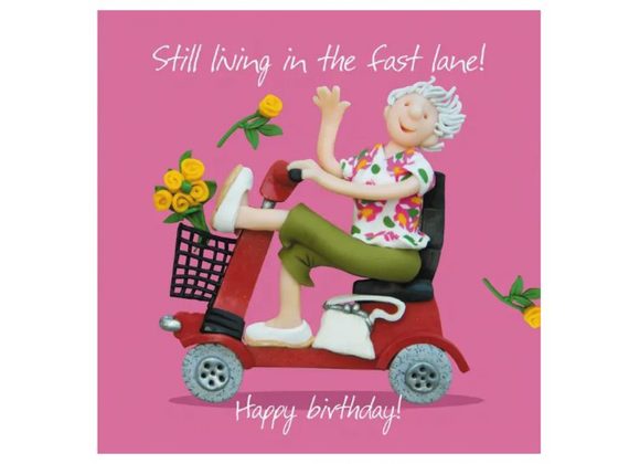 Livng in the fast lane! Birthday card by Erica Sturla