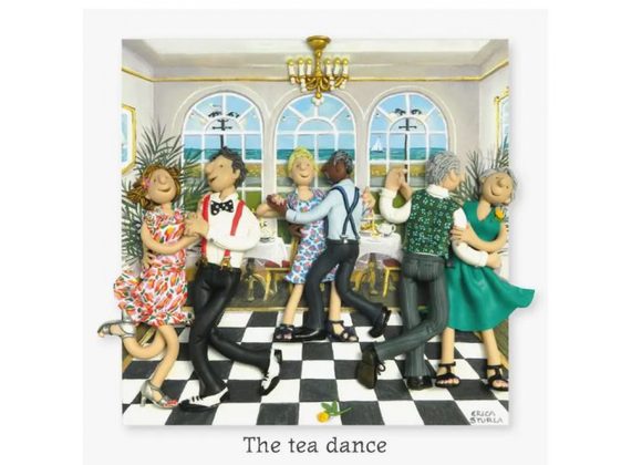 The tea dance - blank card by Erica Sturla