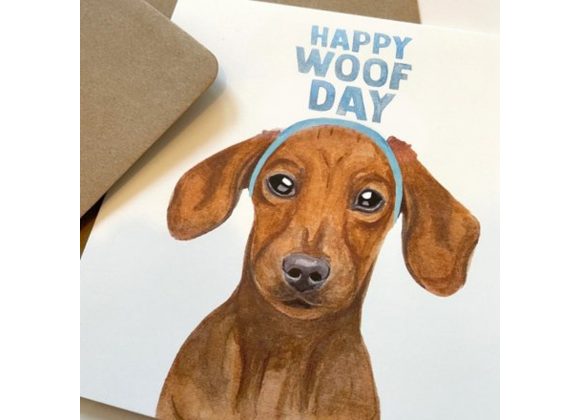 Happy Woofday card by lil wabbit