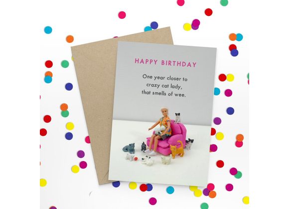 Crazy cat lady - Birthday Card by Bold & Bright