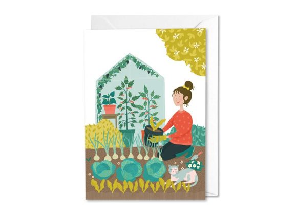 Vegetable Patch & Cat - Middle Mouse Card