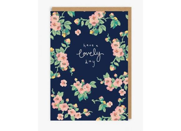 have a lovely day - Navy Floral Cath Kidston Card