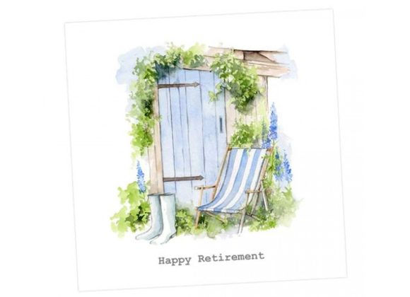 Happy Retirement Card by Crumble & Core - Shed and Deckchair 
