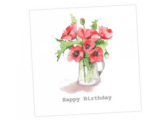 Poppy Happy Birthday Card by Crumble & Core