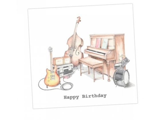  Musical Instruments Happy Birthday Card by Crumble & Core 