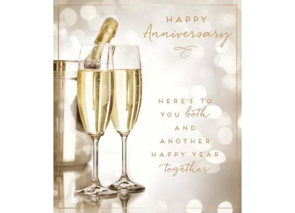 Champagne Here's To You Both - Anniversary Card by Pigment