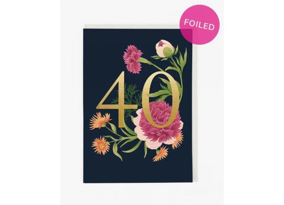 Floral 40 Age Card