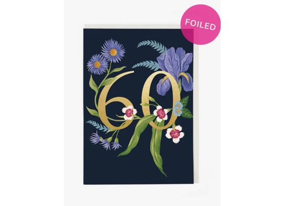 Floral 60 Age Card