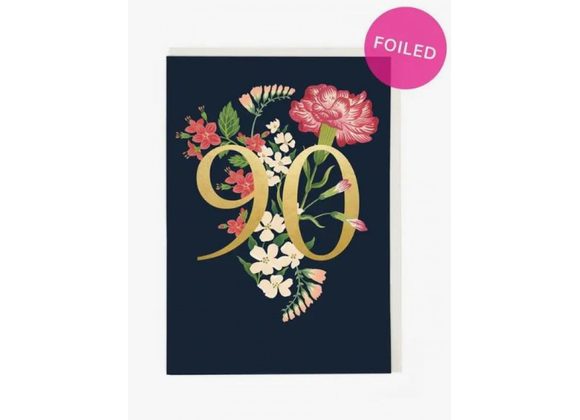 Floral 90 Age Card