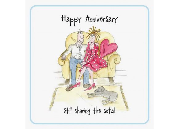 Happy Anniversary Still sharing the sofa! - card by Camilla & Rose