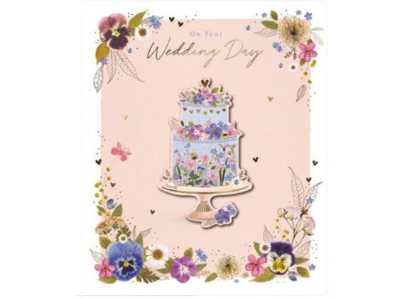 Wildflower Cake - Wedding Card 