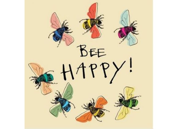 Bee Happy - Greetings Card by Poet and Painter.
