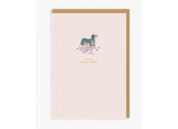 To My Lovely Mum Sausage Dog Enamel Pin Greeting Card