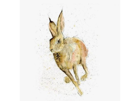 Hugo Hare Greeting Card by Sarah Boddy