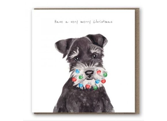 Schnauzer with a Bauble Beard! -  card by lil wabbit