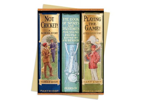 Book Spines Boys Sports Greetings Card by Flame Tree