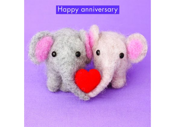 Elephants with Heart - Anniversary Card