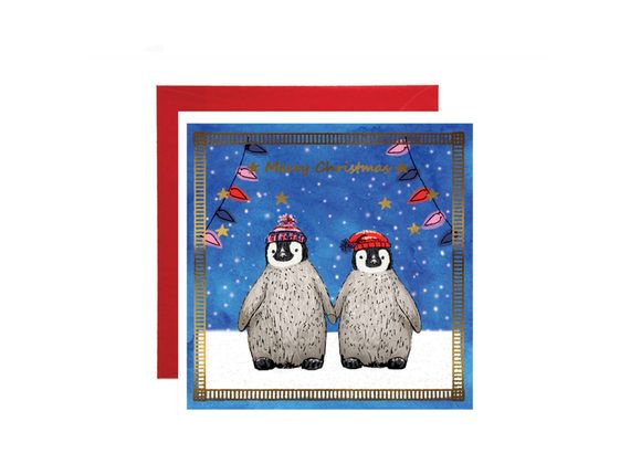 Penguin Pair - Apple & Clover Christmas Card