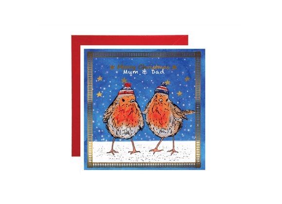 Mum & Dad Robins - Apple & Clover Christmas Card