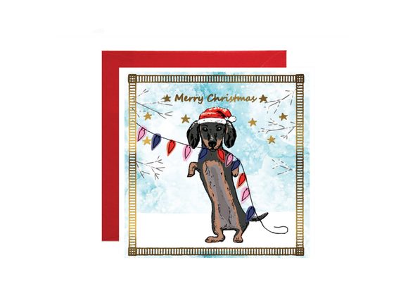 Christmas Dachshund - Apple & Clover Christmas Card