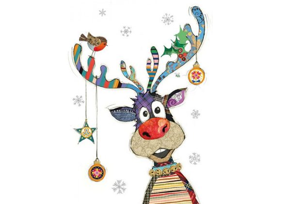 Rudolph Baubles card by Bug Art