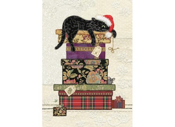 Cat Presents Christmas Card by Bug Art