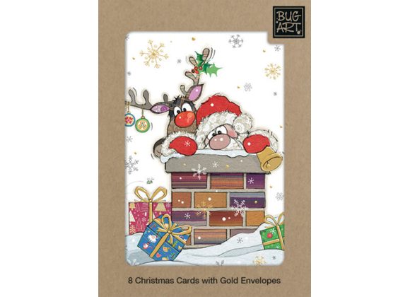 Pack of 8 Santa Roof by Bug Art