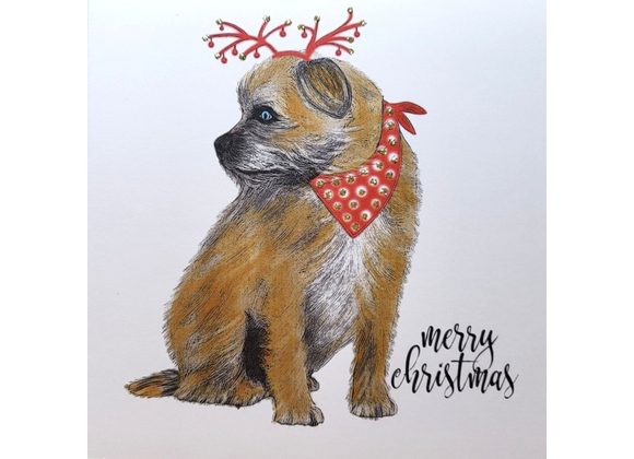 Christmas Border Terrier by English Graphics