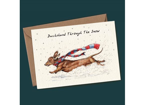 Dachshund Through The Snow - Bewilderbeest Card