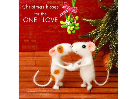 Christmas Kisses For the ONE I Love- Mice Kissing (WX250)
