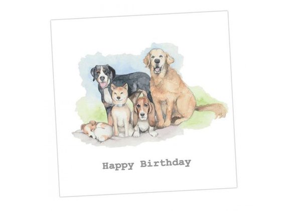 Dogs Birthday Greeting Card by Crumble & Core