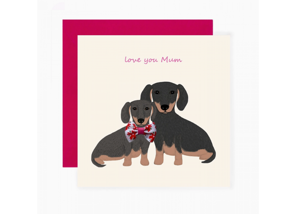 Dogs Love you Mum Handmade Mother's Day Card by Apple & Clover