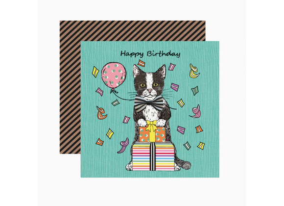 Black Cat Birthday Greetings Card by Apple & Clover