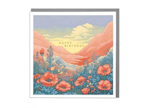 Poppy Fields Happy Birthday Card by Lola Design