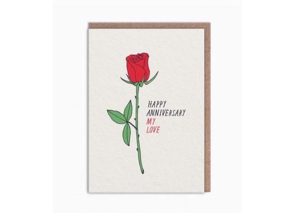 Rose Happy Anniversary Card