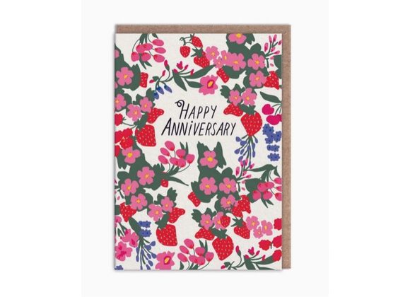 Floral Happy Anniversary Card