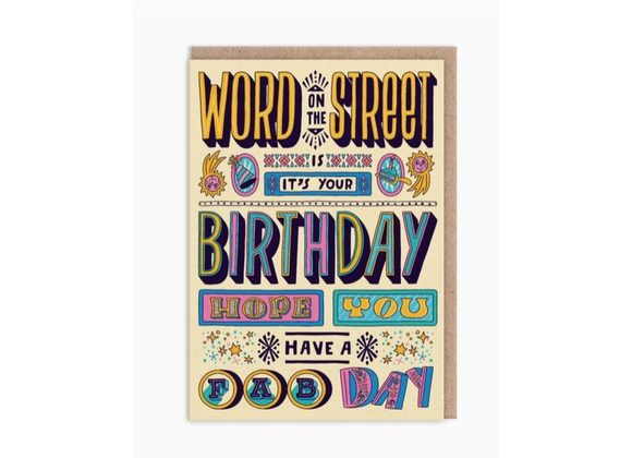 Word on the Street - Birthday Card