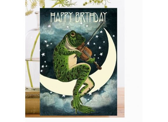 The Frog on the Moon, Birthday card by Madame Treacle