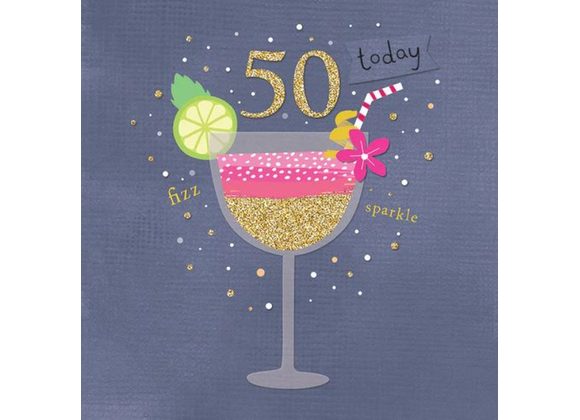 50 Cocktail Glass - Age To Celebrate Card