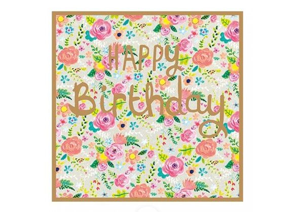 Birthday Floral Pattern , Gold Dust range by Paper Salad