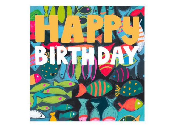 Vibrant Fish Happy Birthday card
