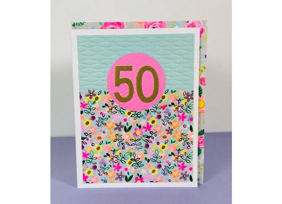 Pink Floral 50th Birthday