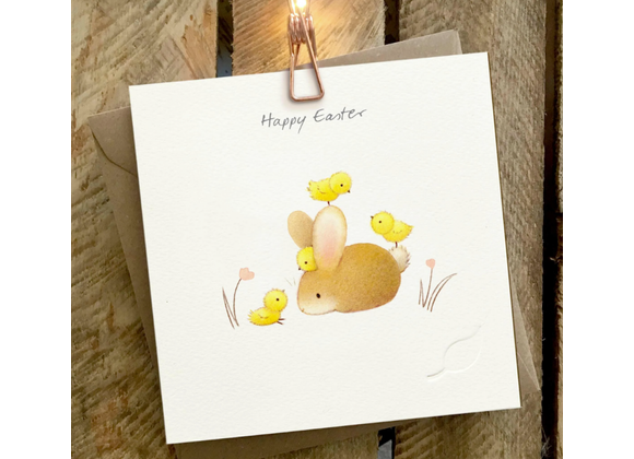 Happy Easter, little rabbit and little yellow chicks - By Ginger Betty