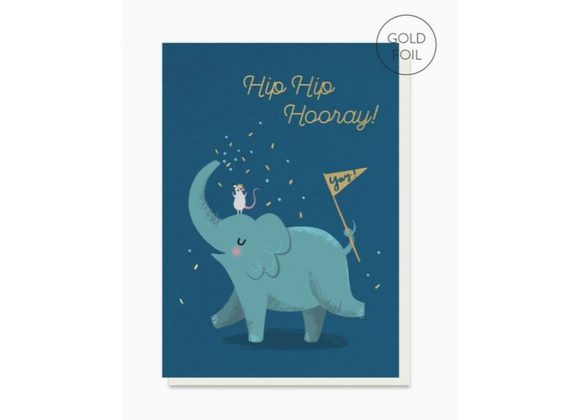  Elephant Greetings Card - Hip Hip Hooray!
