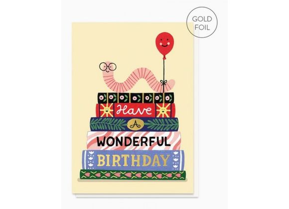 Bookworm Birthday Card