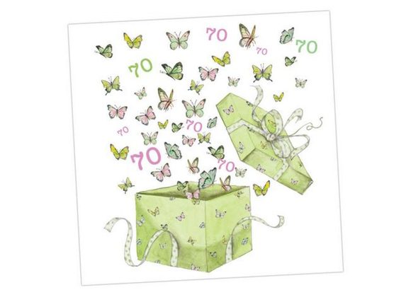 Butterfly 70th Birthday Card by Crumble & Core 