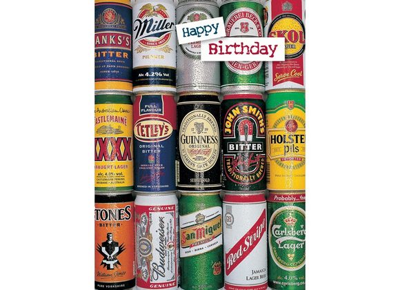 Beer Cans Birthday Card